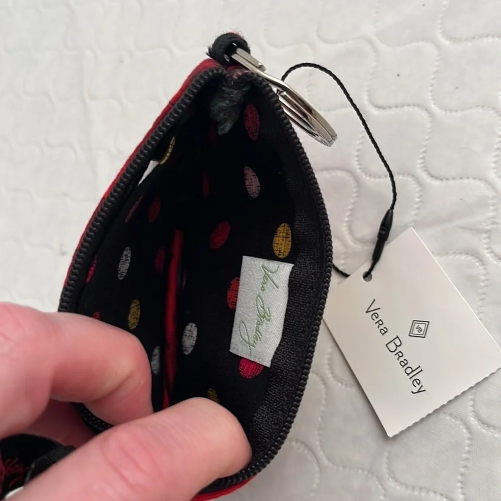 Vera Bradley Havana Rose multicolor zip ID case with key ring